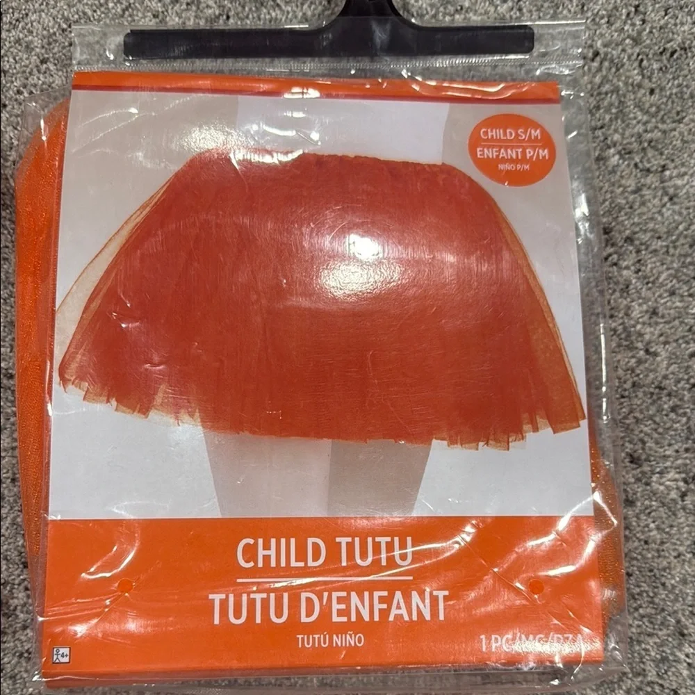 Child's orange Tutu , Bandana and orange hairspray set